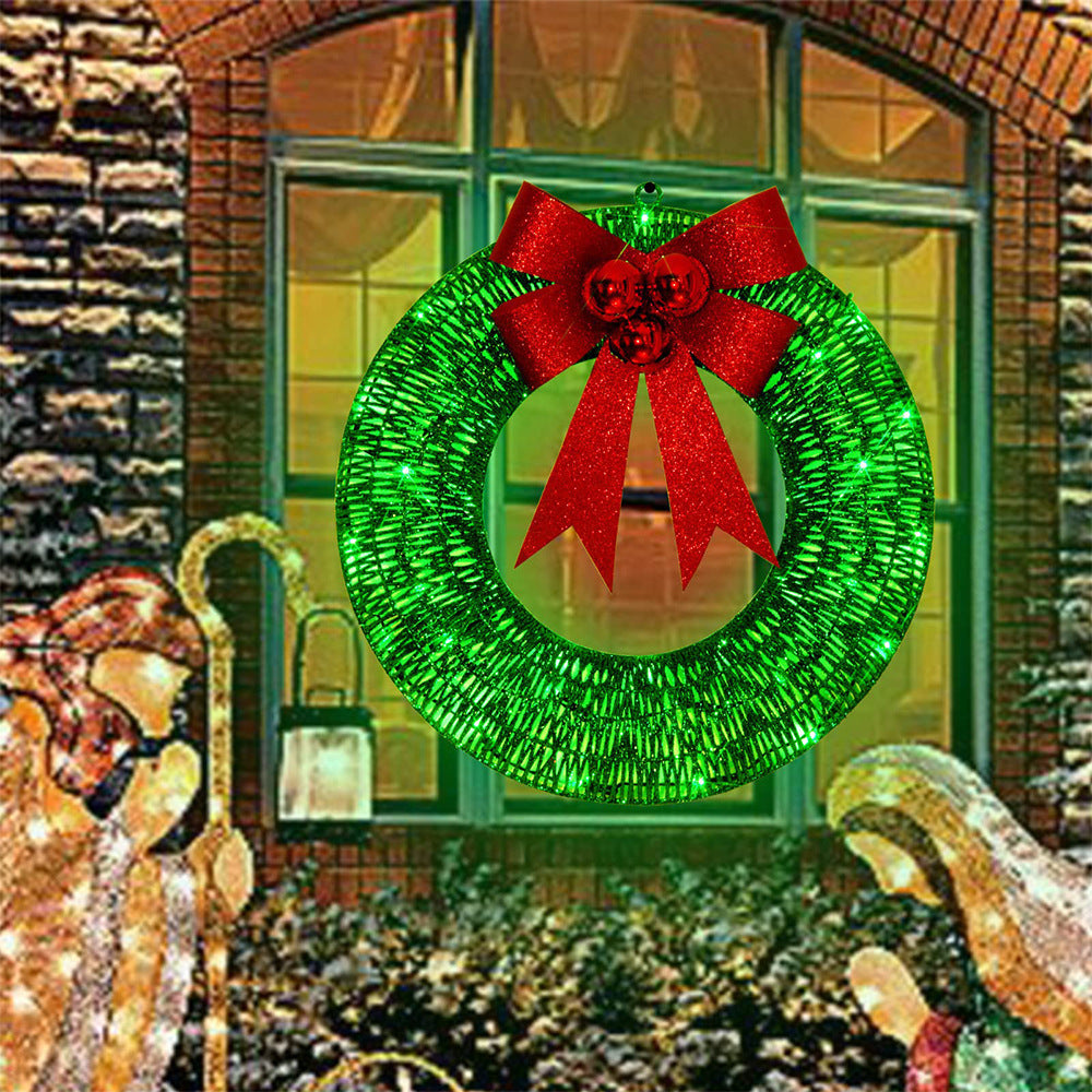 50 Centimeter Christmas Garland with LED Lights and Oversized Bow-Theone Apparel