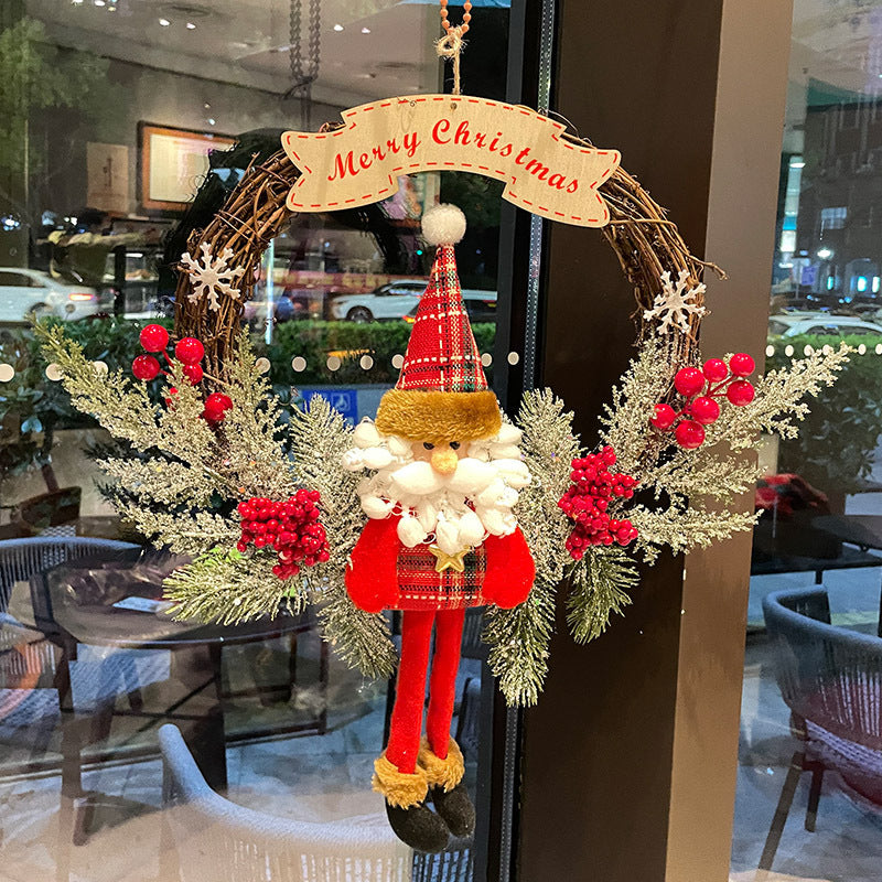 Old Fashioned Farmhouse Chic Santa Claus and Pine Hanging Decoration-Theone Apparel
