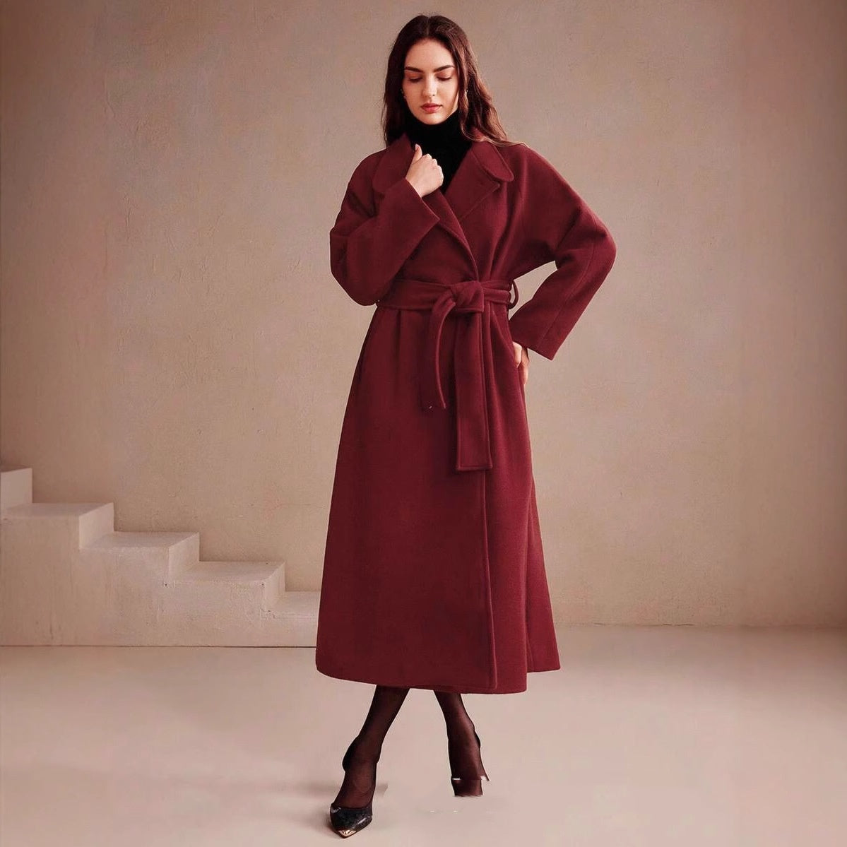 Classic Long Woolen Overcoat With Multiple Color Options