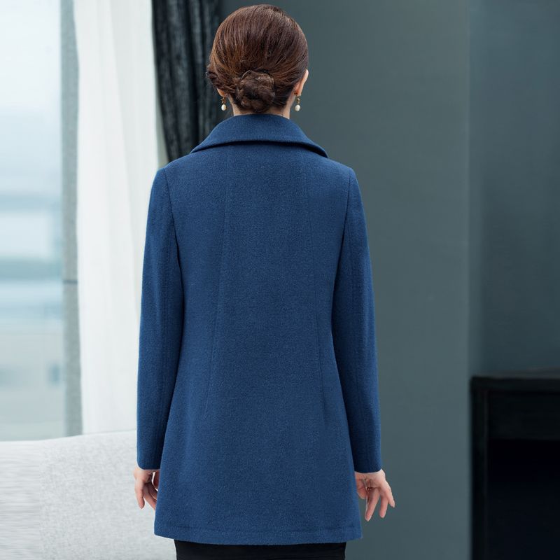 Mid Length Chenille Coat With Soft Stretch For Everyday Warmth