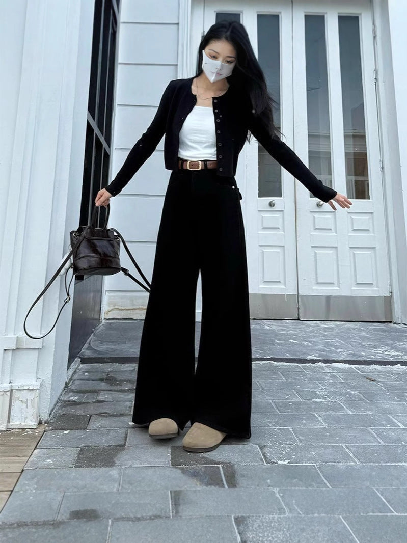 Retro High Taille Wide-Leg jeans voor alledaagse stijl