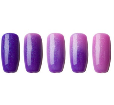 Ombre Color Short Blunt Coffin Nails in Various Colors