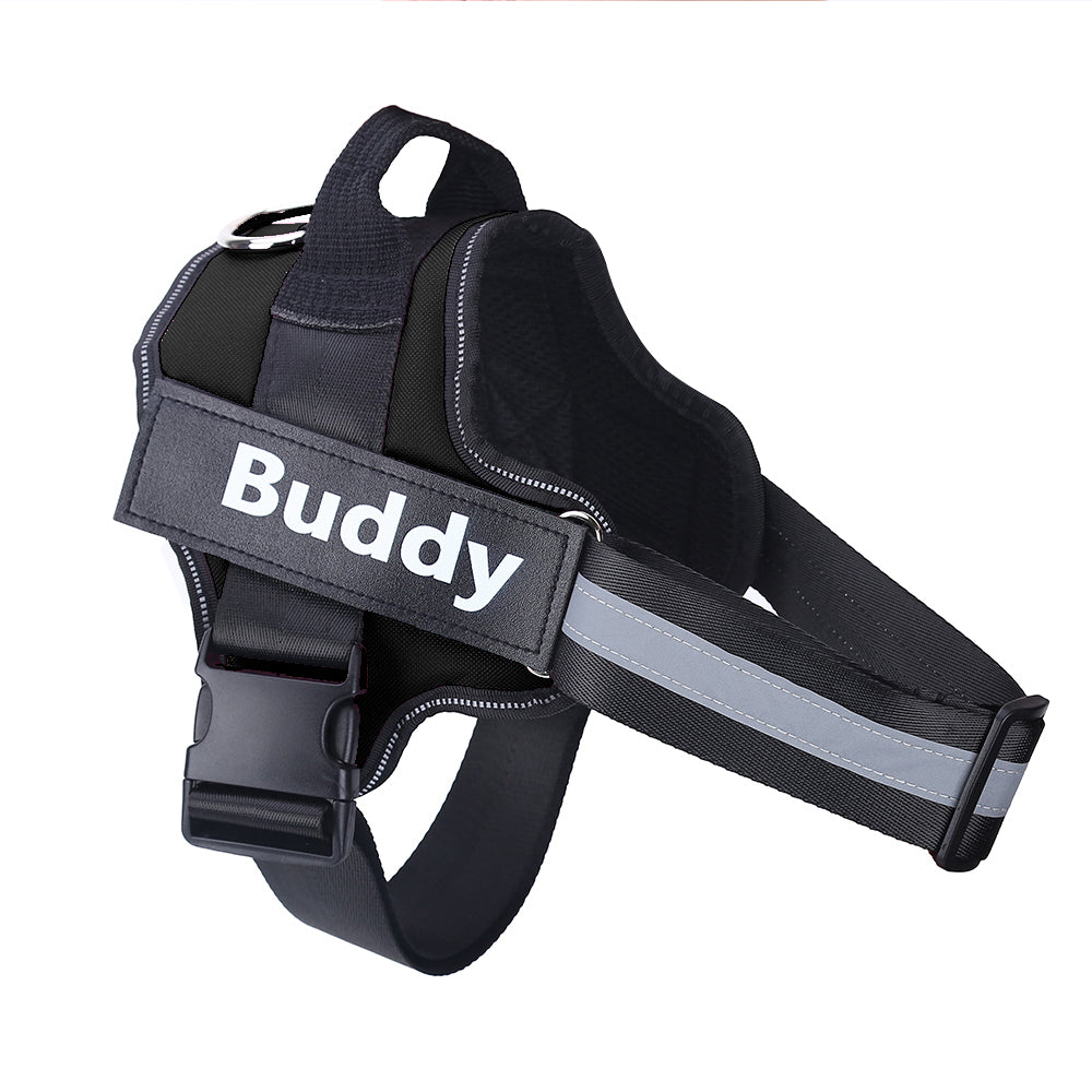 Personalized No Pull Reflective Dog Harness With Custom Patch