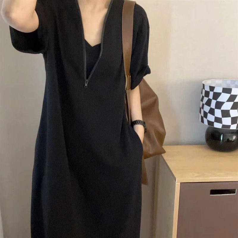 ジッパー閉鎖のあるプレミアムレトロなヘップバーンスタイルのドレス