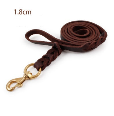 Premium Leather Dog Leash For Large Breeds And Training