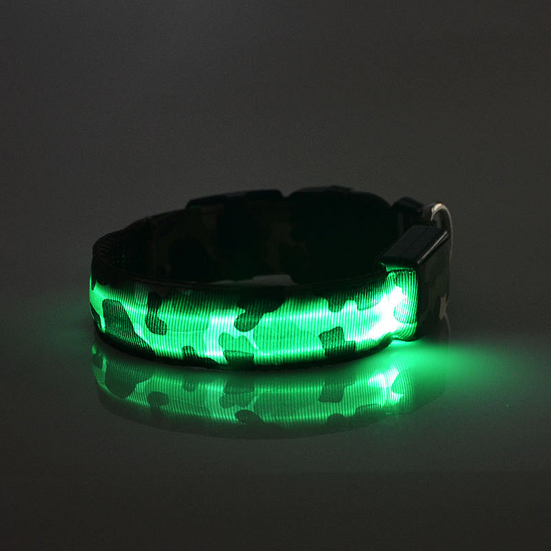 Camouflage Luminous Dog Collar For Night Safety