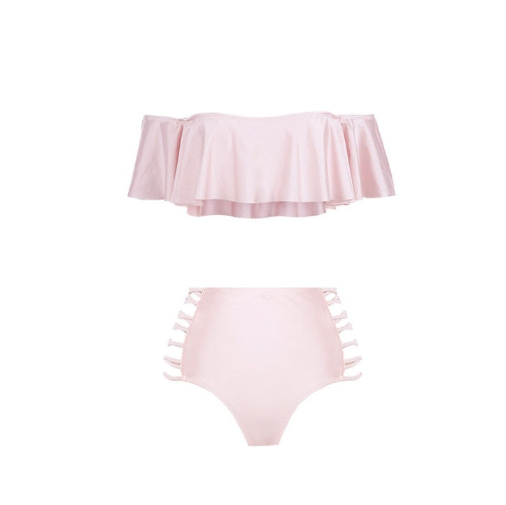 Split met één schouder met hoge taille bikini voor moderne strandglamour