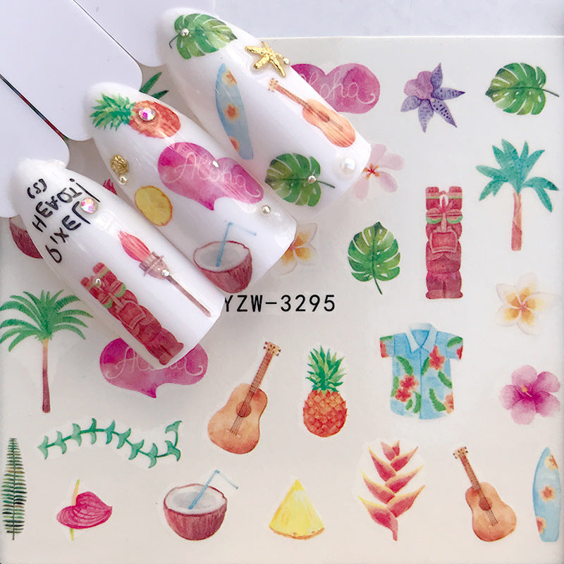 Tropical Beach Nail Sticker en Jewel versieringen voor manicures