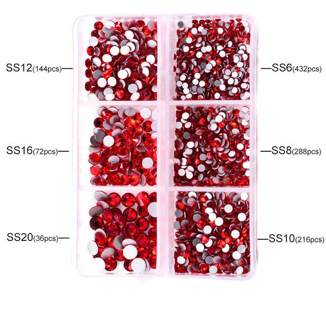 Glass Rhinestone Jewel Press on Adornments for DIY Nails