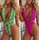 Women's One Piece Body Con Swimsuit with Wrap Waist