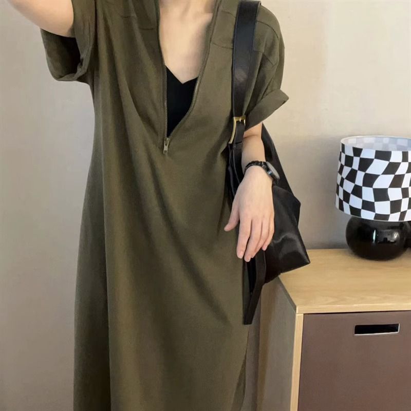 ジッパー閉鎖のあるプレミアムレトロなヘップバーンスタイルのドレス