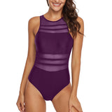 Women's One Piece Swimsuit with Mesh Cutouts