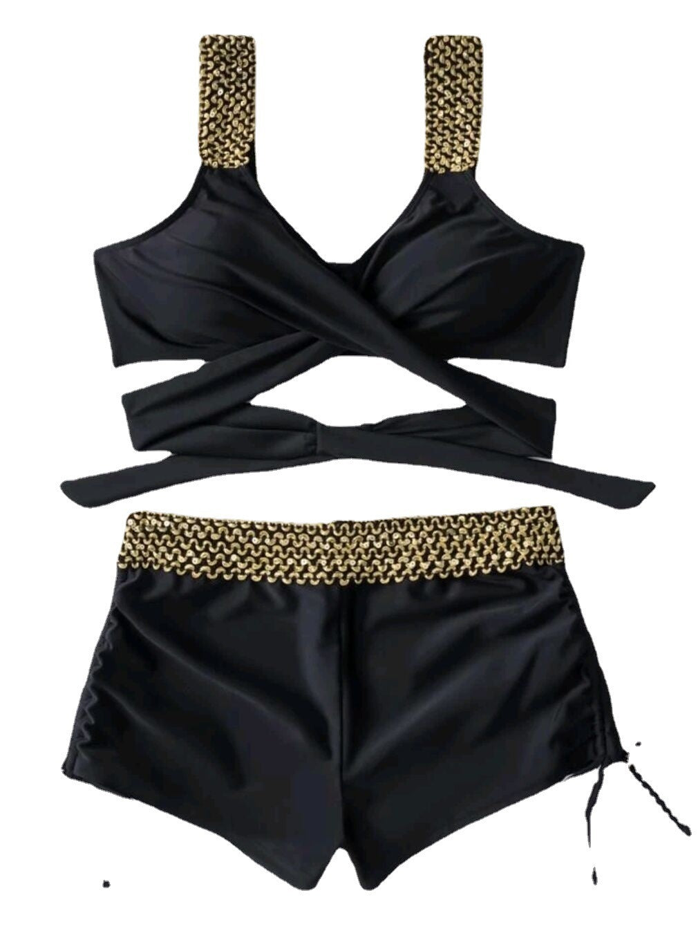 Solid Color High-Taist Bikini voor tijdloze strandstijl