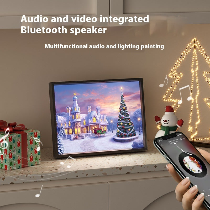 2-in-1 Snowy Santa Workshop Night Light & BlueTooth Speaker Holiday Decoration-Theone Apparel