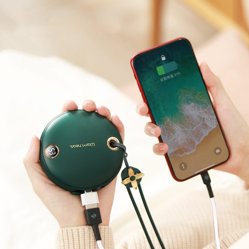 Compatible With , Hand Warmer Heater Poverbank 5000mAh Powerbank Portable Charger For Samsung11 X Xiaomi Power Bank With Digital Display