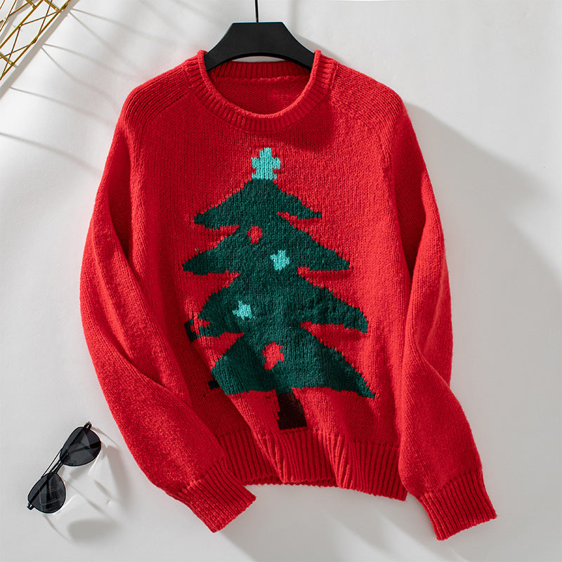 Cute Knit Style Long Sleeve Christmas Tree Sweater in Multiple Colors