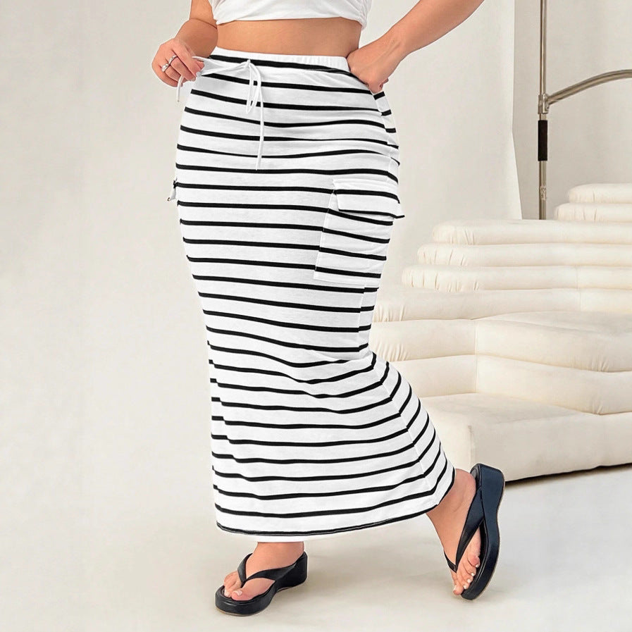 Gonna d'anca in forma slim in forma a maglia con semplice dettaglio tascabile