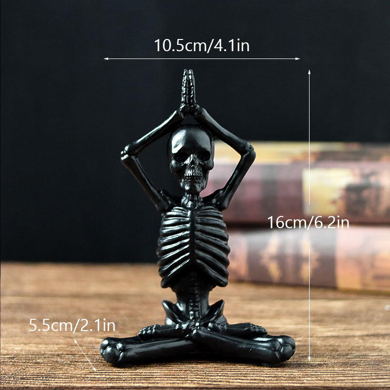 Skeleton in Yoga Poses Halloween Decorations with Non-Slip Base