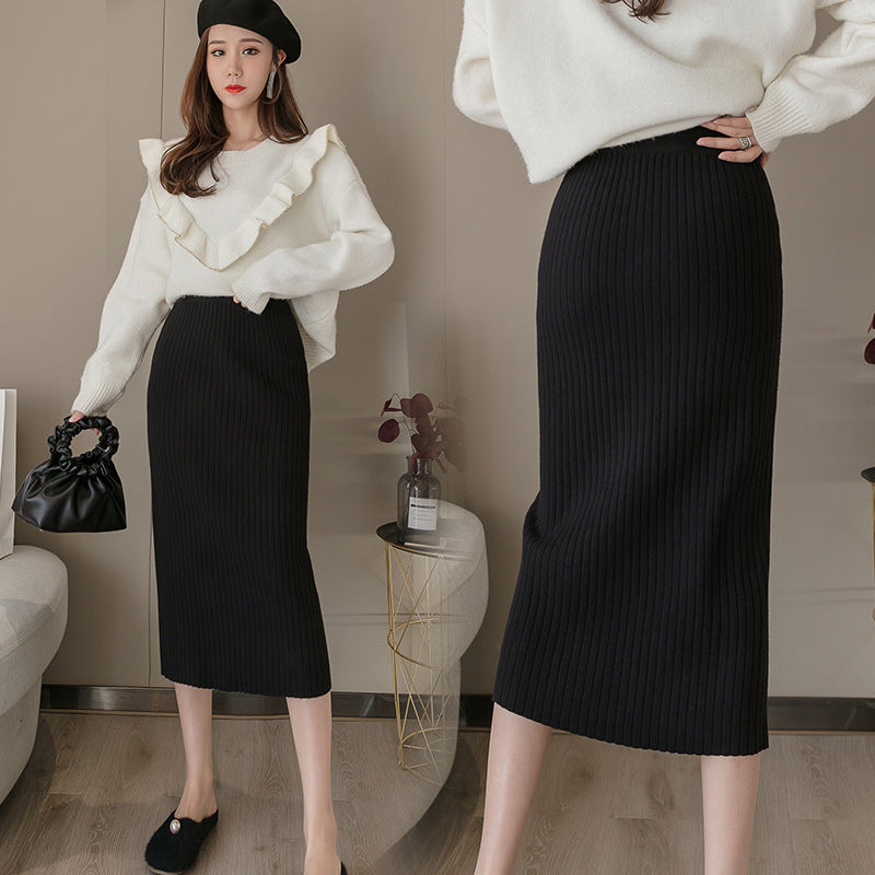 Hoge taille rechte trui jurk voor afslanke comfort