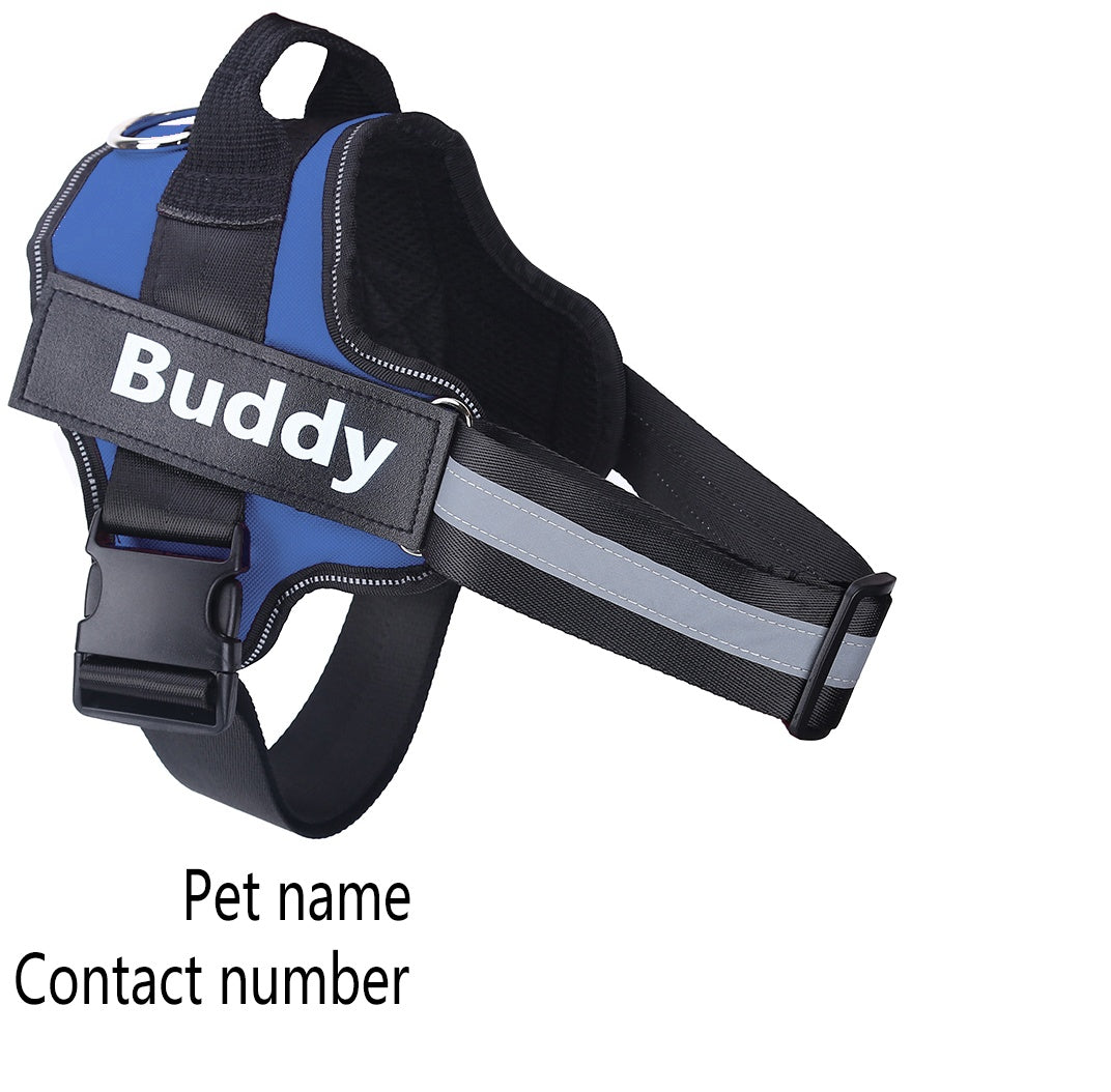 Personalized No Pull Reflective Dog Harness With Custom Patch