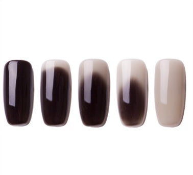 Ombre Color Short Blunt Coffin Nails in Various Colors