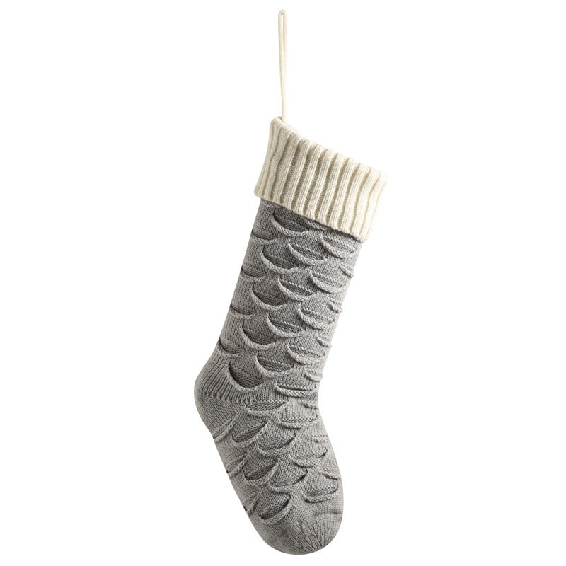 Christmas Stockings with Traditional Knit Style and Ribbed Cuff