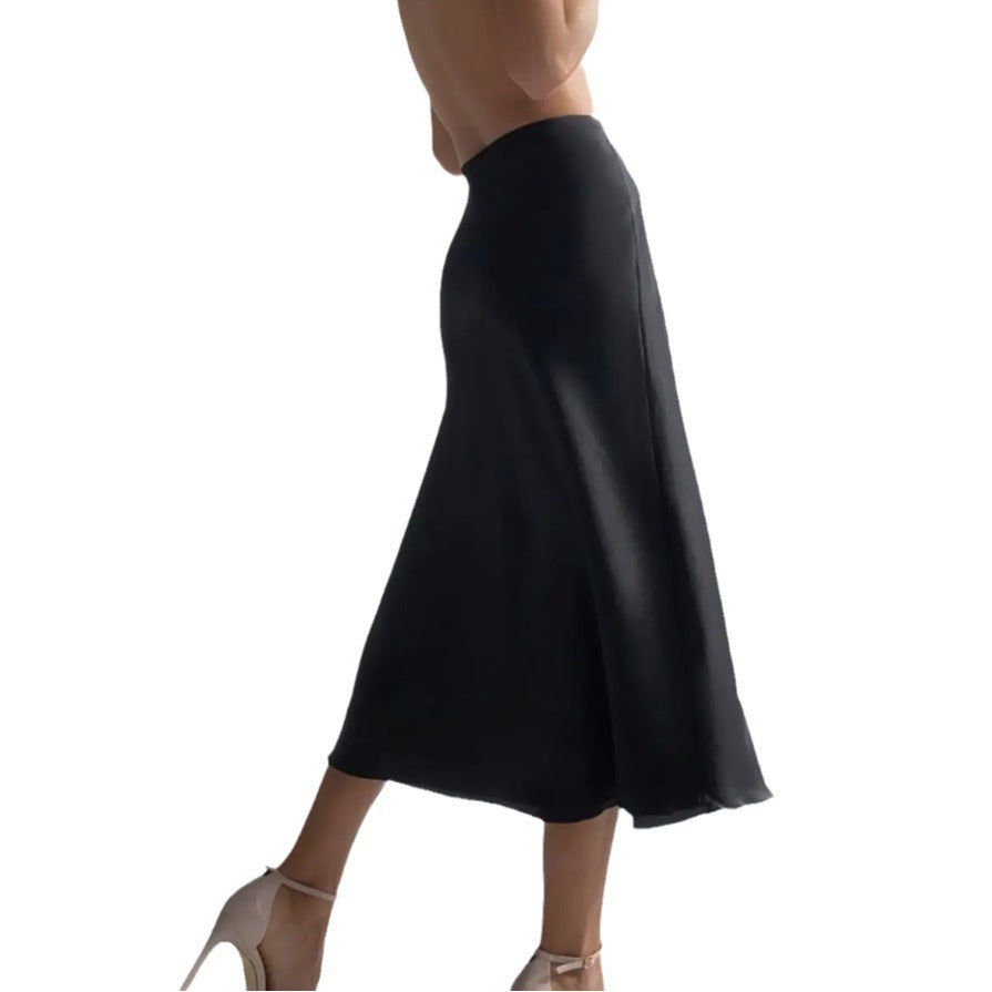 غمد ذيل السمكة A-LINE MID SKIRT مع تدفق أنيق