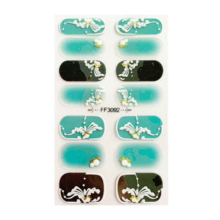 Women's Gemstone Inspired Almond Shaped Nails Stickers in Multiple Colors