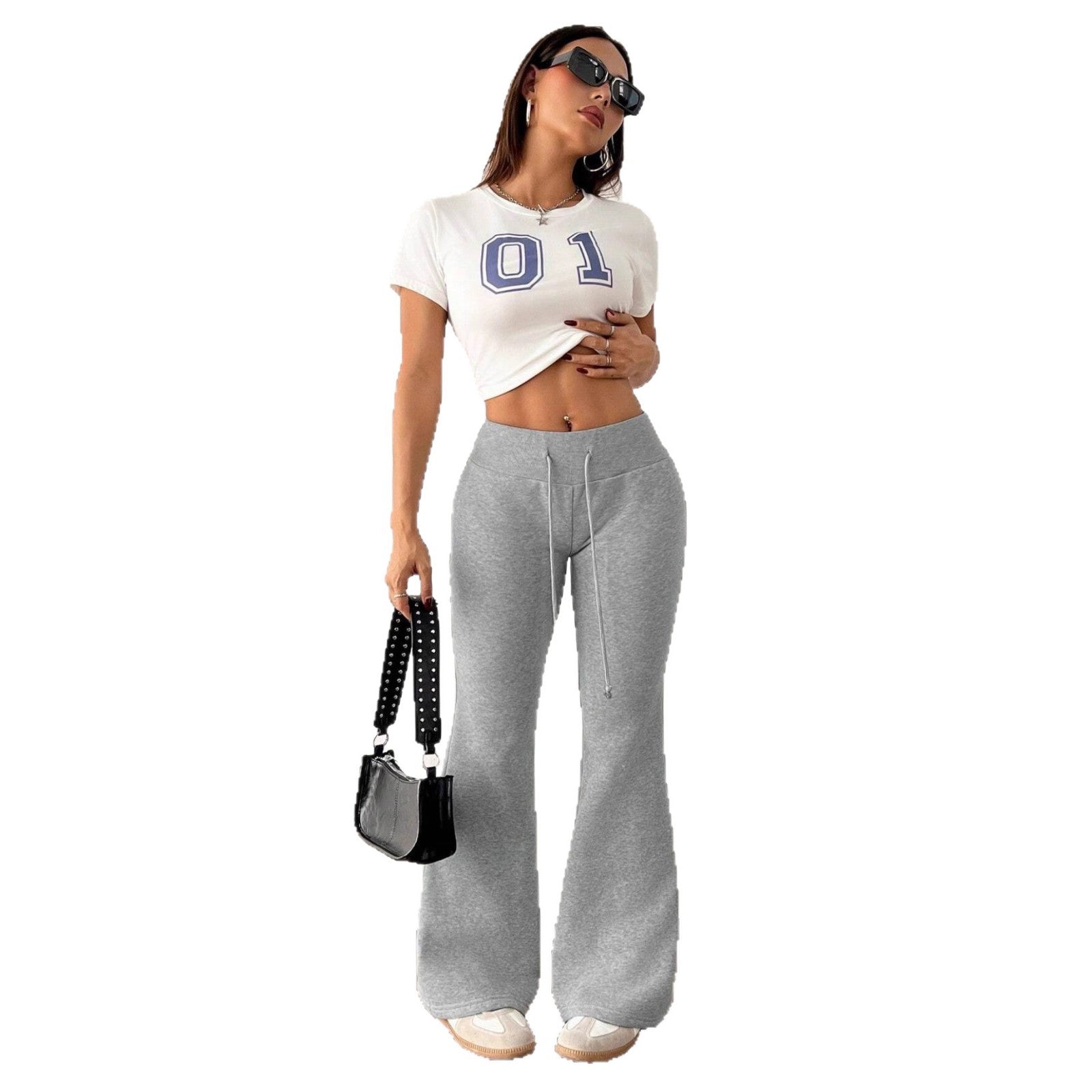 Padded Fleece High Waist Cotton Sweatpants For Cozy Everyday Wear