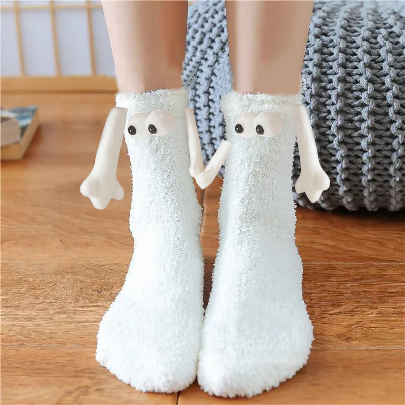 Adorable 3D Soft Fleece Crew Socks with Penguin Designs