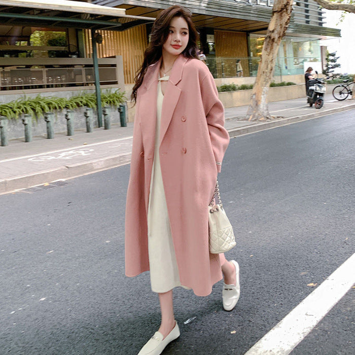 Double-faced Cashmere Wool Coat For Women In Autumn And Winter