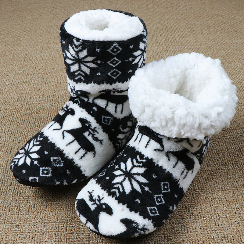 Soft Ankle Height House Slipper Booties in Various Patterns and Colors