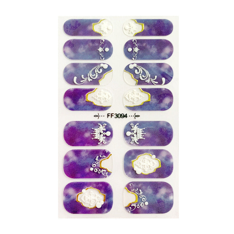 Women's Gemstone Inspired Almond Shaped Nails Stickers in Multiple Colors