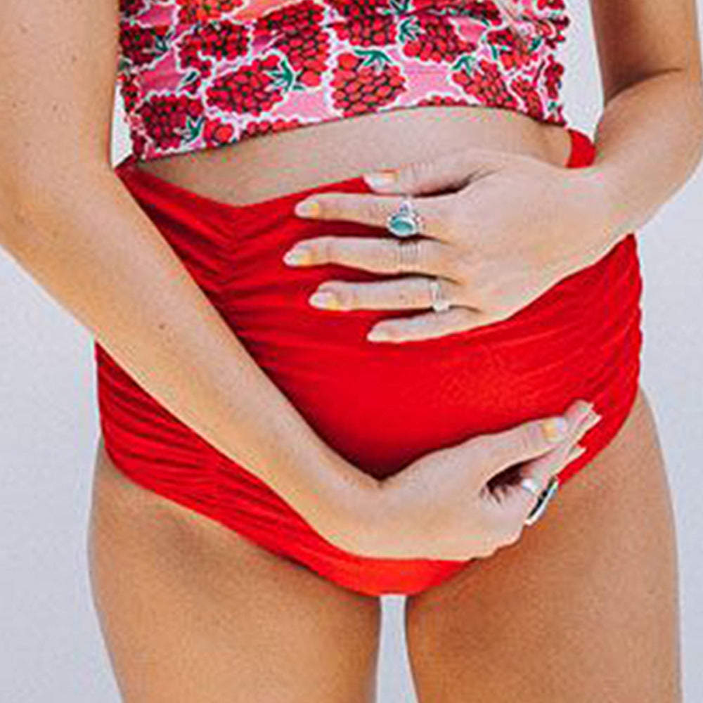 Cómodas trajes de baño de color alto de cintura para madres elegantes y elegantes