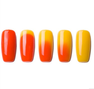 Ombre Color Short Blunt Coffin Nails in Various Colors