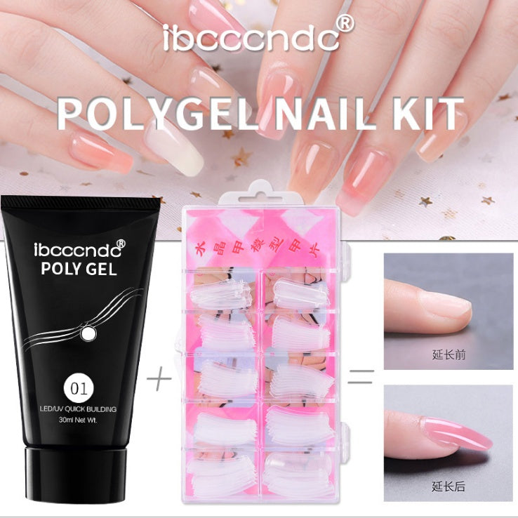 Transparent Nail Extension Poly Gel 100 Piece Set