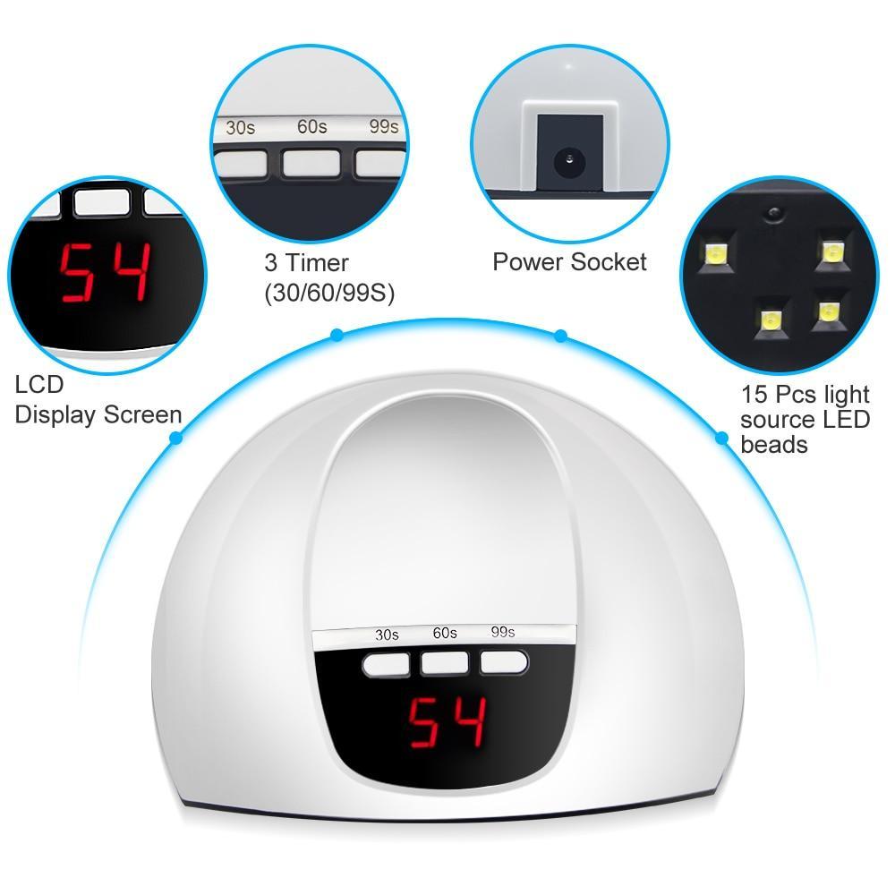 Adjustable Nail Polish Dryer with Timer and Intensity Settings