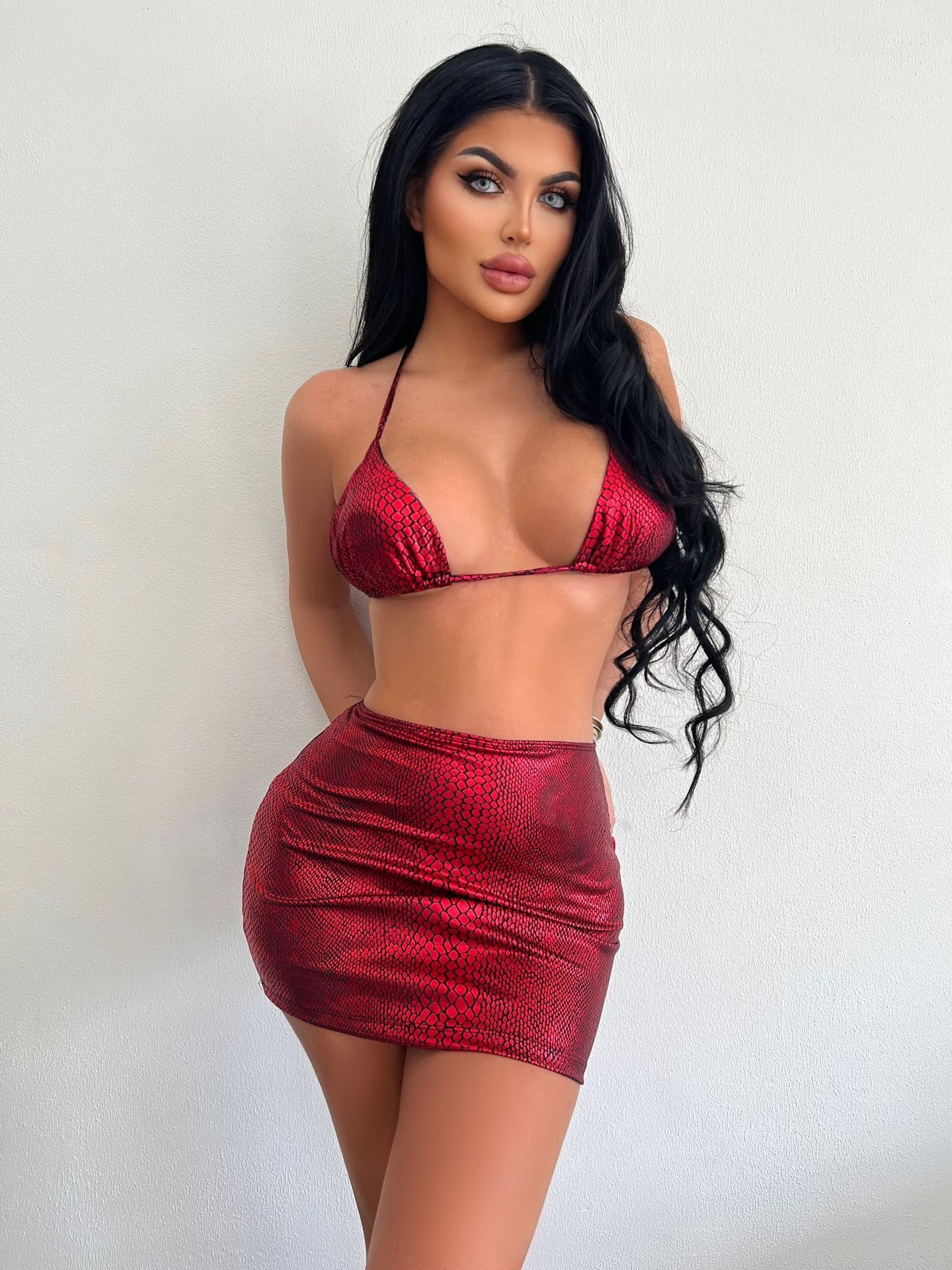 Women's Two Piece Mini Skirt and Bra Set