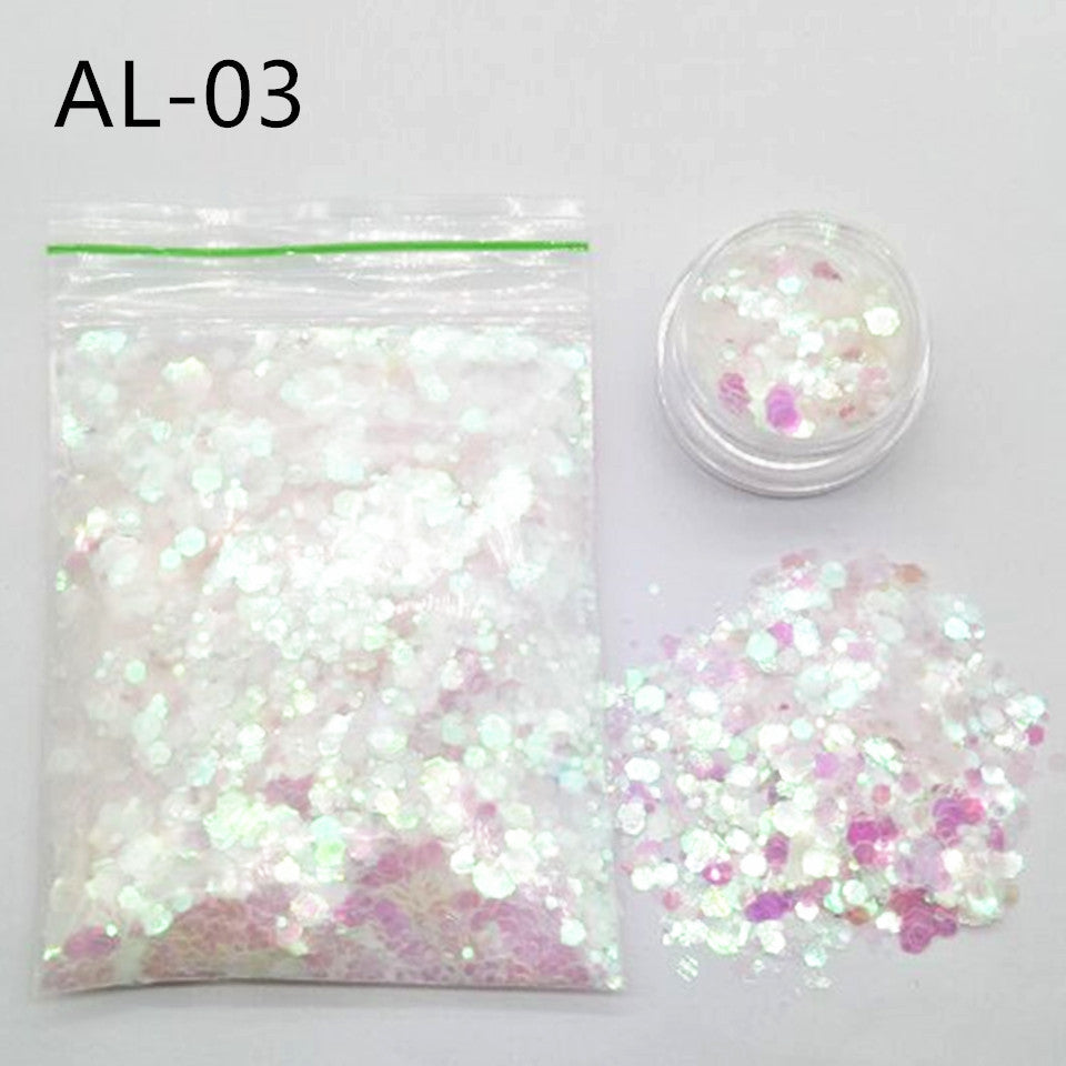 Glittery Sequin Nail Powder for Nail Art and Decoration