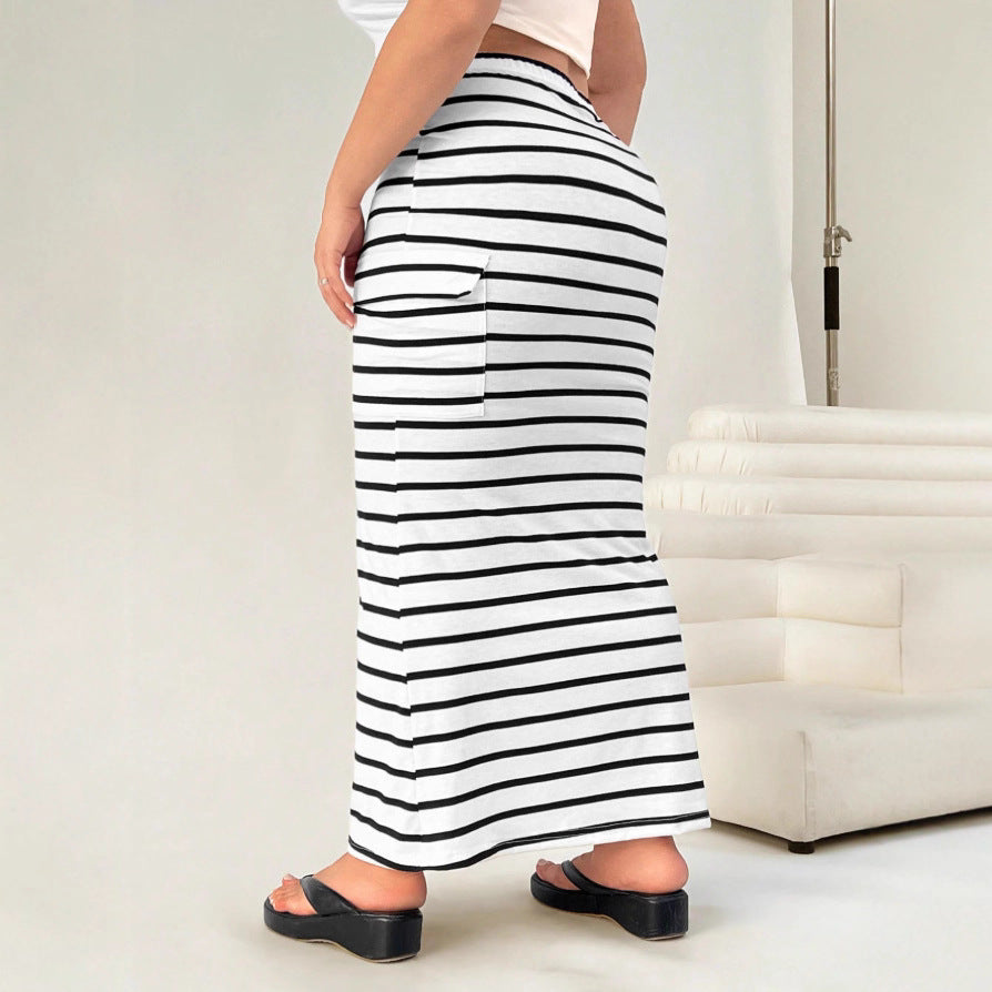 Gonna d'anca in forma slim in forma a maglia con semplice dettaglio tascabile