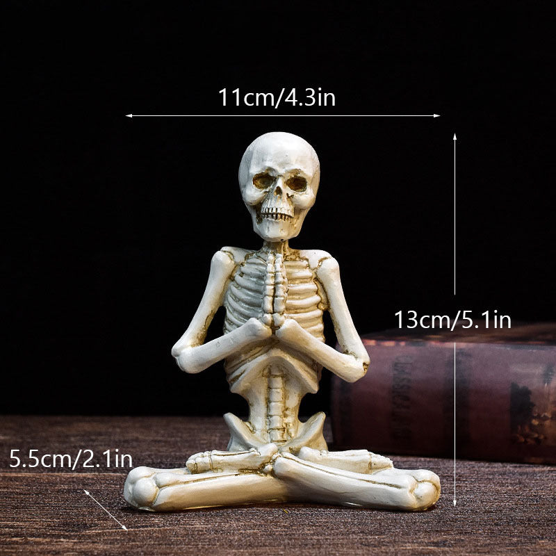 Skeleton in Yoga Poses Halloween Decorations with Non-Slip Base