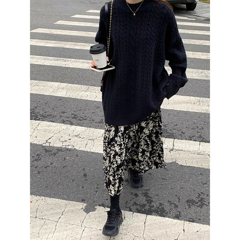 Gonna tinta a cravatta in stile occidentale per look casual dimagranti