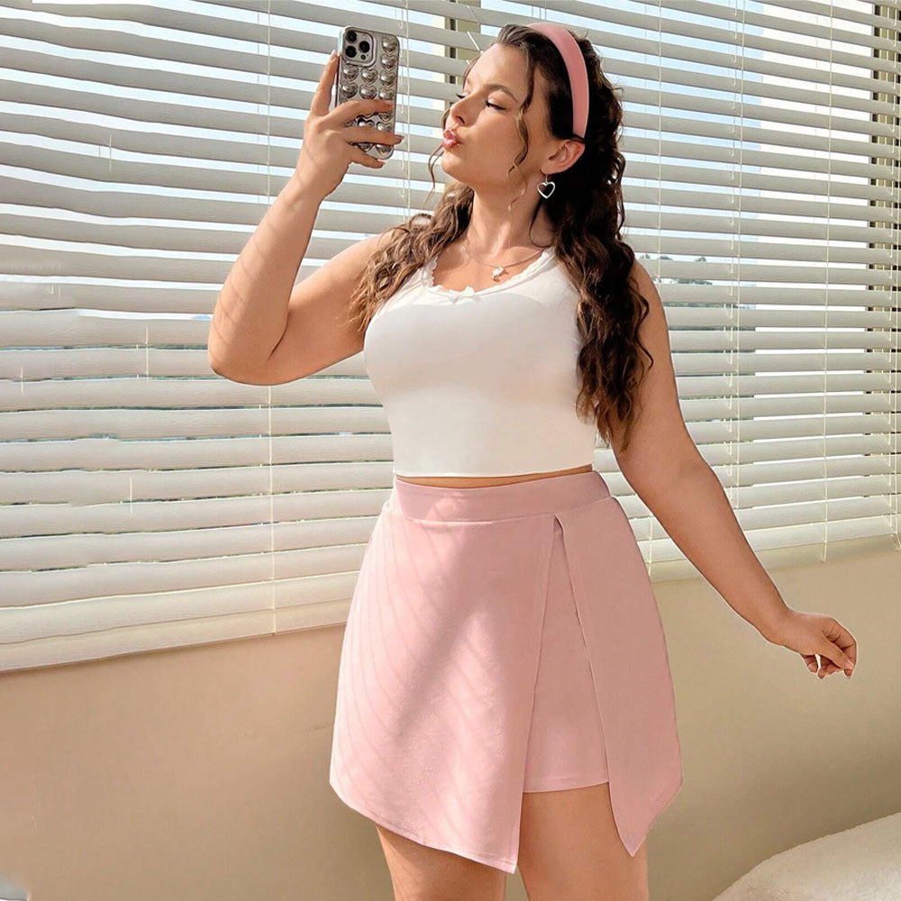 Saia preta irregular de cintura alta para estilo elegante
