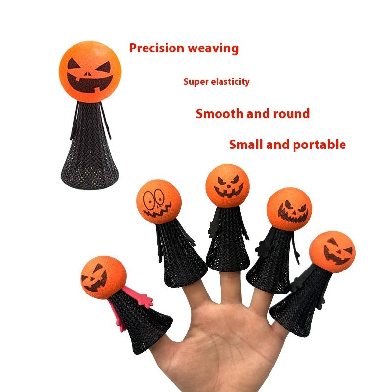 Jack-O-Lantern Elastic Finger Covers for Puppet Shows