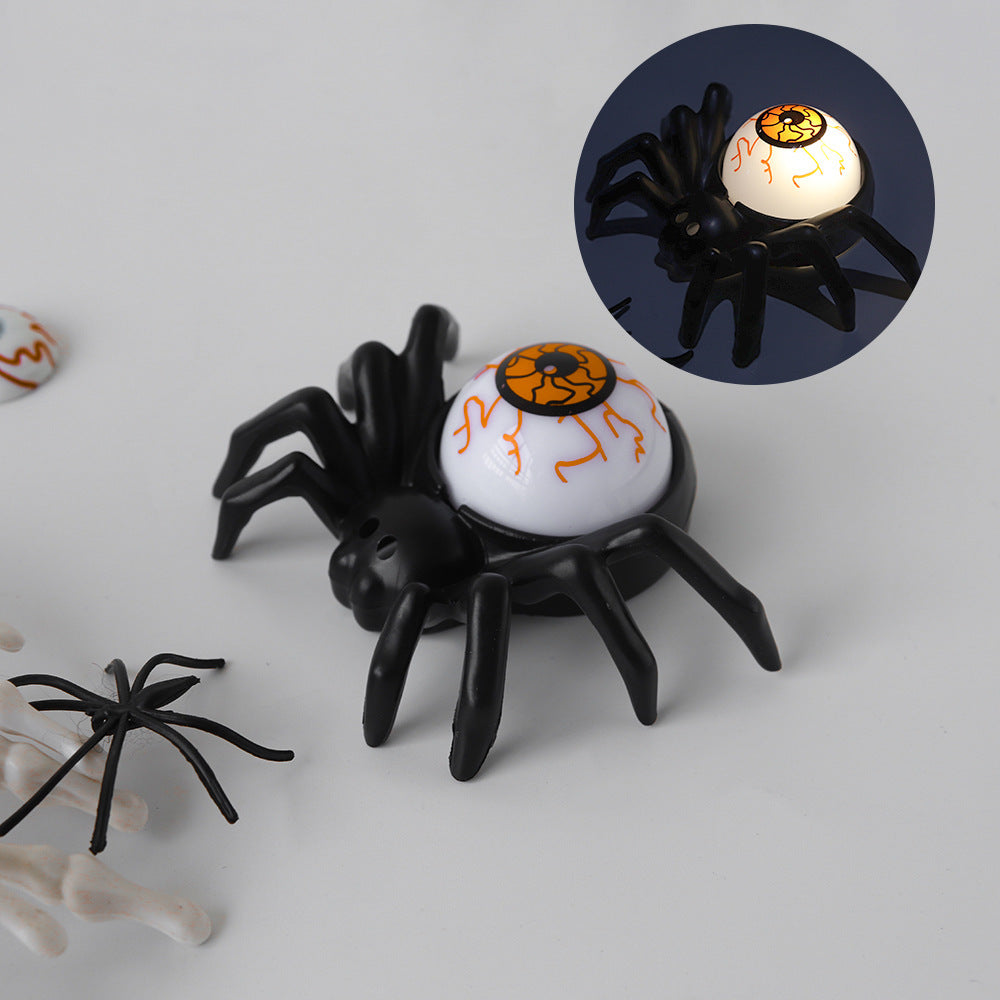 Spookachtige ontlichaamde oogbol en spiderlamptafel decoratie