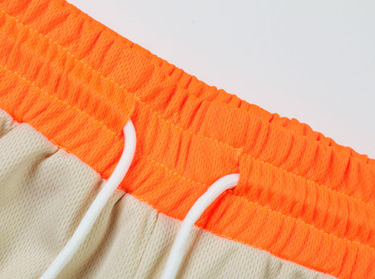 Shorts de malha respiráveis com letra ousada de design de impressão