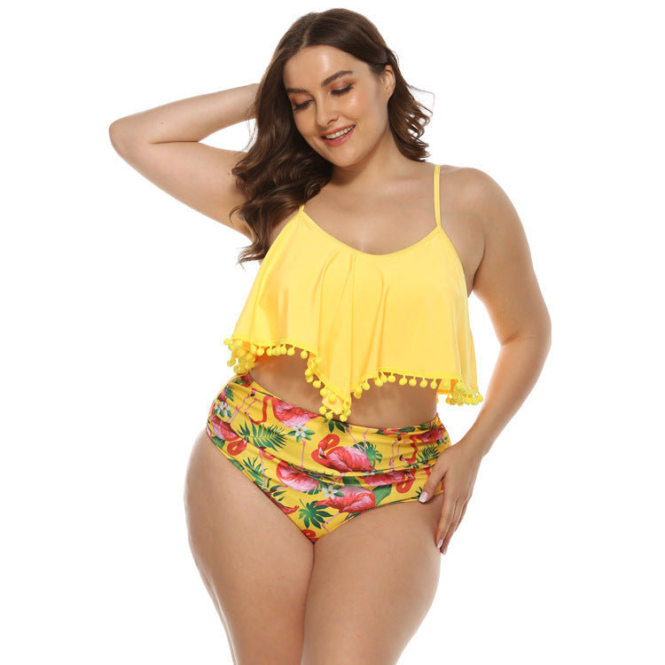 Tweede stuk Tassel Crop Top Plus size bikini van dames