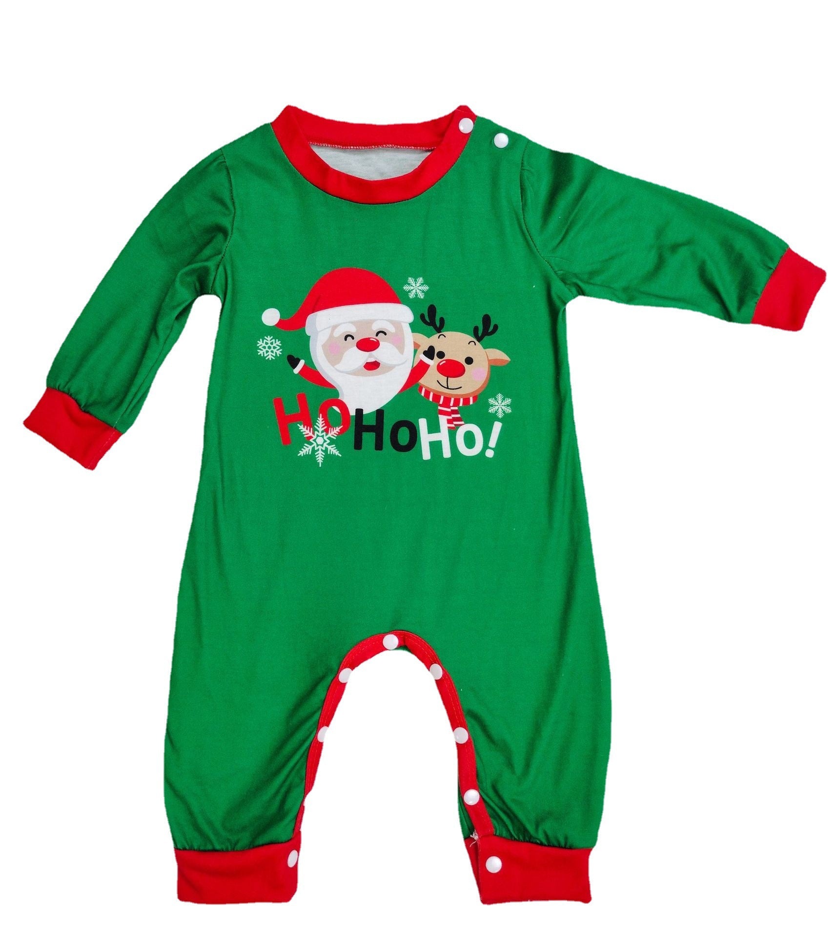 Ho ho ho groen en rood bijpassende familie Christmas Pyjama Set