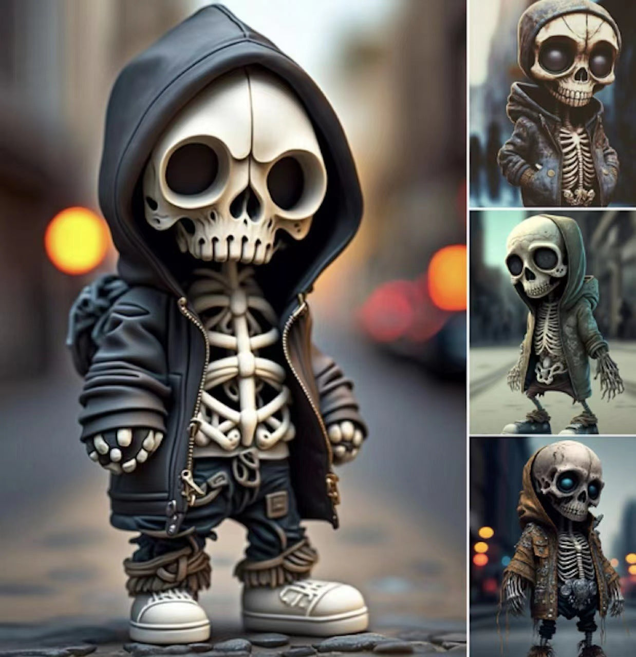 Skeleton Halloween Decoration in a Hoodie with Sneakers