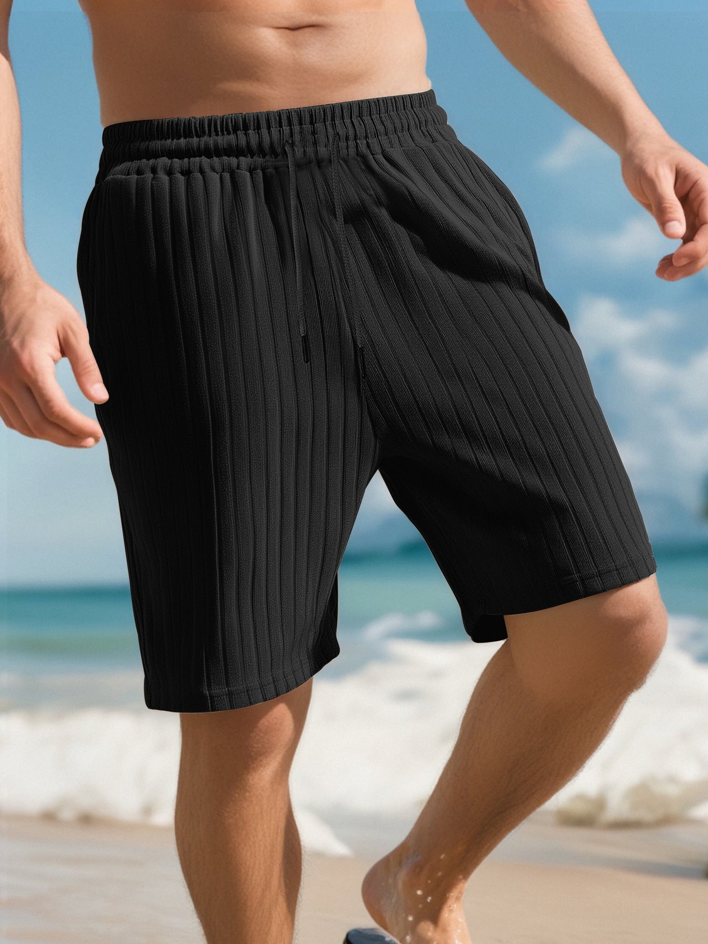 Boteros de playa de bolsillo múltiples a rayas para días de verano activos